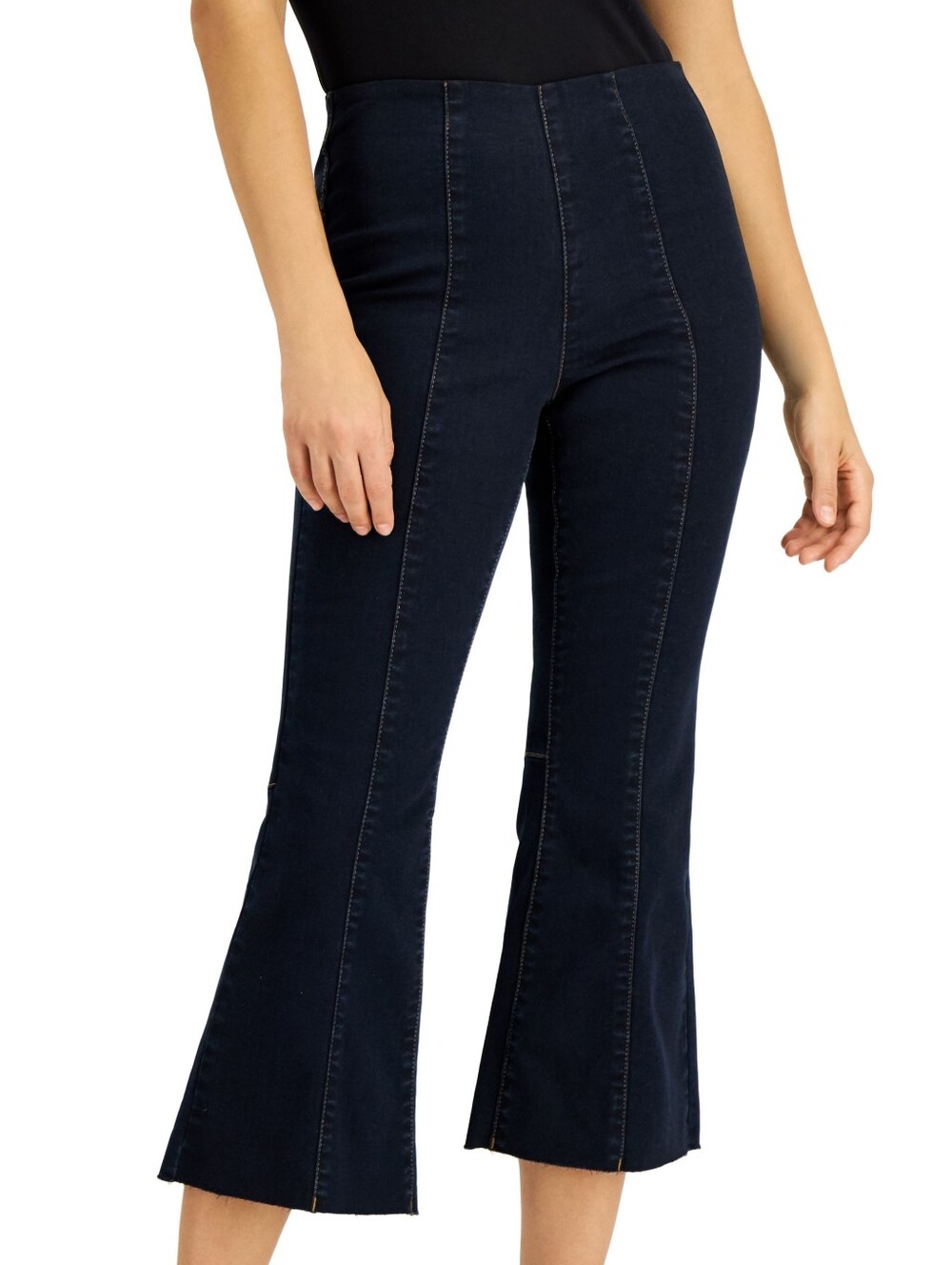 I.N.C Pull On Crop Flare Jeans Dark Wash 14